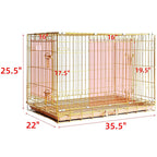 24-42" Copper Gold Wire Dog Crate GLD24/30/36/42