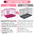 24-42" Pink Wire Dog Crate RED24-42
