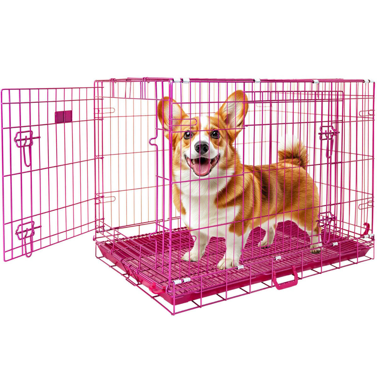 24-42" Pink Wire Dog Crate RED24-42