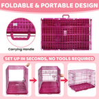24-42" Pink Wire Dog Crate RED24-42