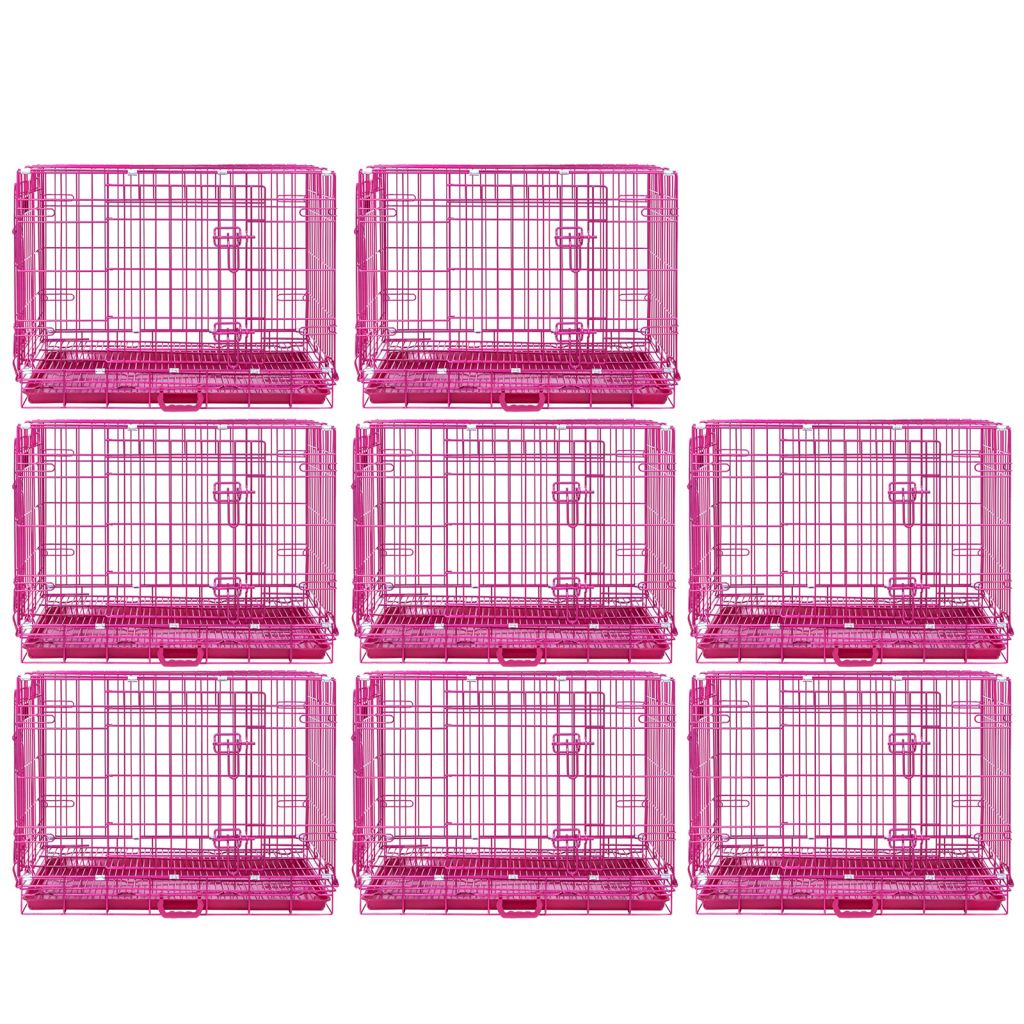 24-42" Pink Wire Dog Crate RED24-42